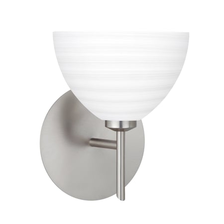 Besa Lighting Brella Mini Sconce, Chalk, Satin Nickel Finish, 1x40W Halogen 1SW-4679KR-SN